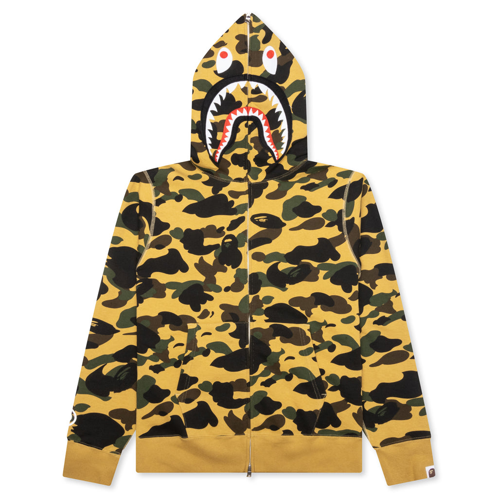1st Camo 2nd Shark Full Zip Hoodie - Yellow