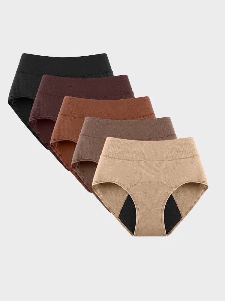 Women's High Waist Leakproof Period Underwear, 5 Pack