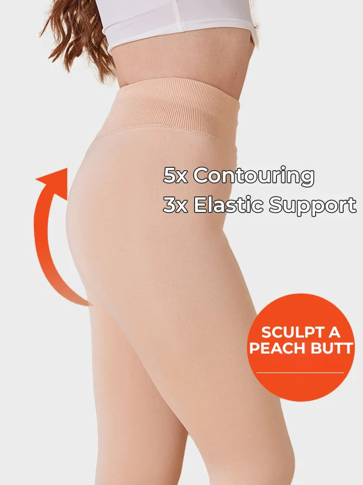 Women's Solid Color Fleece Lined Thermal Tights Warm Winter Leggings