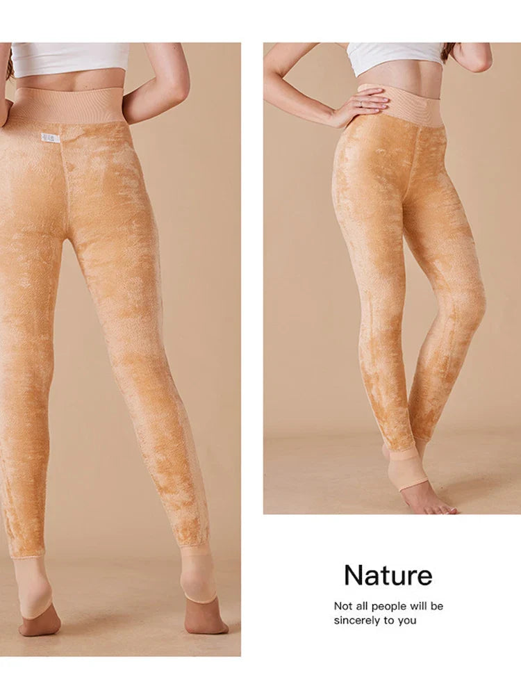 Women's Solid Color Fleece Lined Thermal Tights Warm Winter Leggings