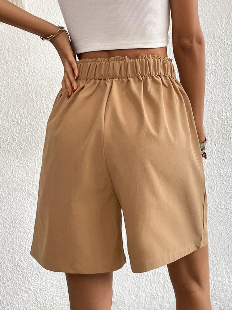 Women's Casual Summer Pleated Shorts High Waisted with Pockets