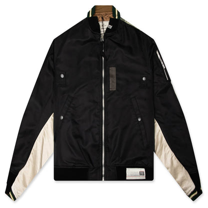Front Back Combined Flight Jacket - Black