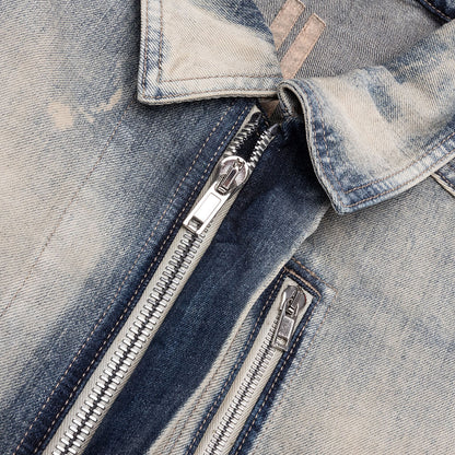 Concealed Zipfront Denim Jacket - Mineral Pearl