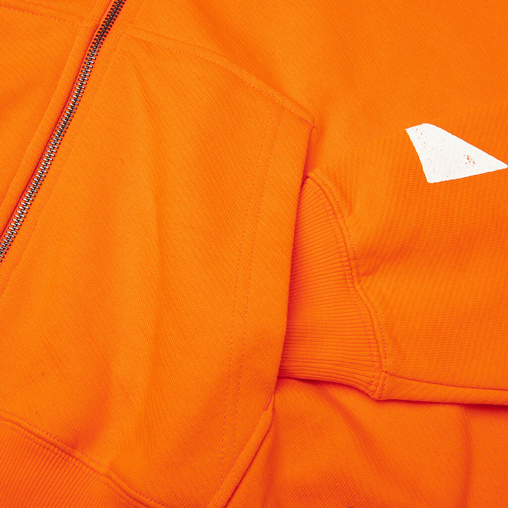 Core Diagonal Zip Hoodie - Orange Tiger