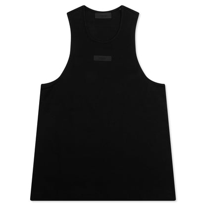 Essentials Ribbed Tank Top - Black