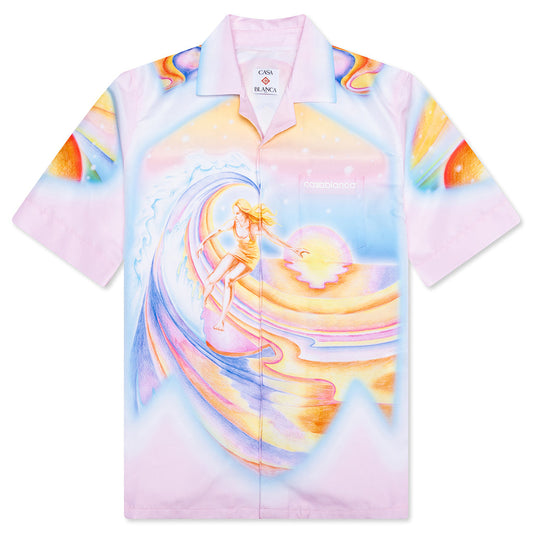 Printed Swim Open Collar Shirt - Psychedelic Nirvana