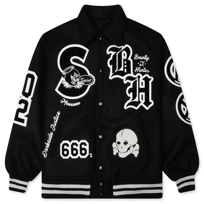 Saint M6 x Bounty Hunter Snt Hunter Varsity Jacket - Black