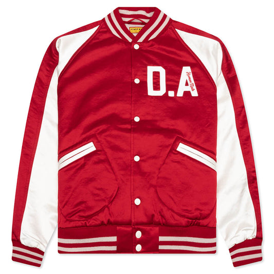 Satin Stadium Jacket - Red