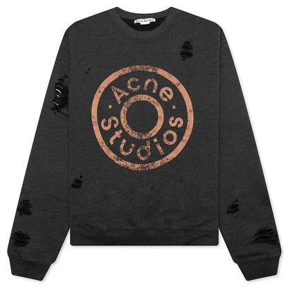 Sweater Printed Logo - Black Melange