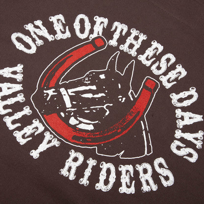 Valley Riders Zip Up Hoodie - Sun Faded Washed Brown