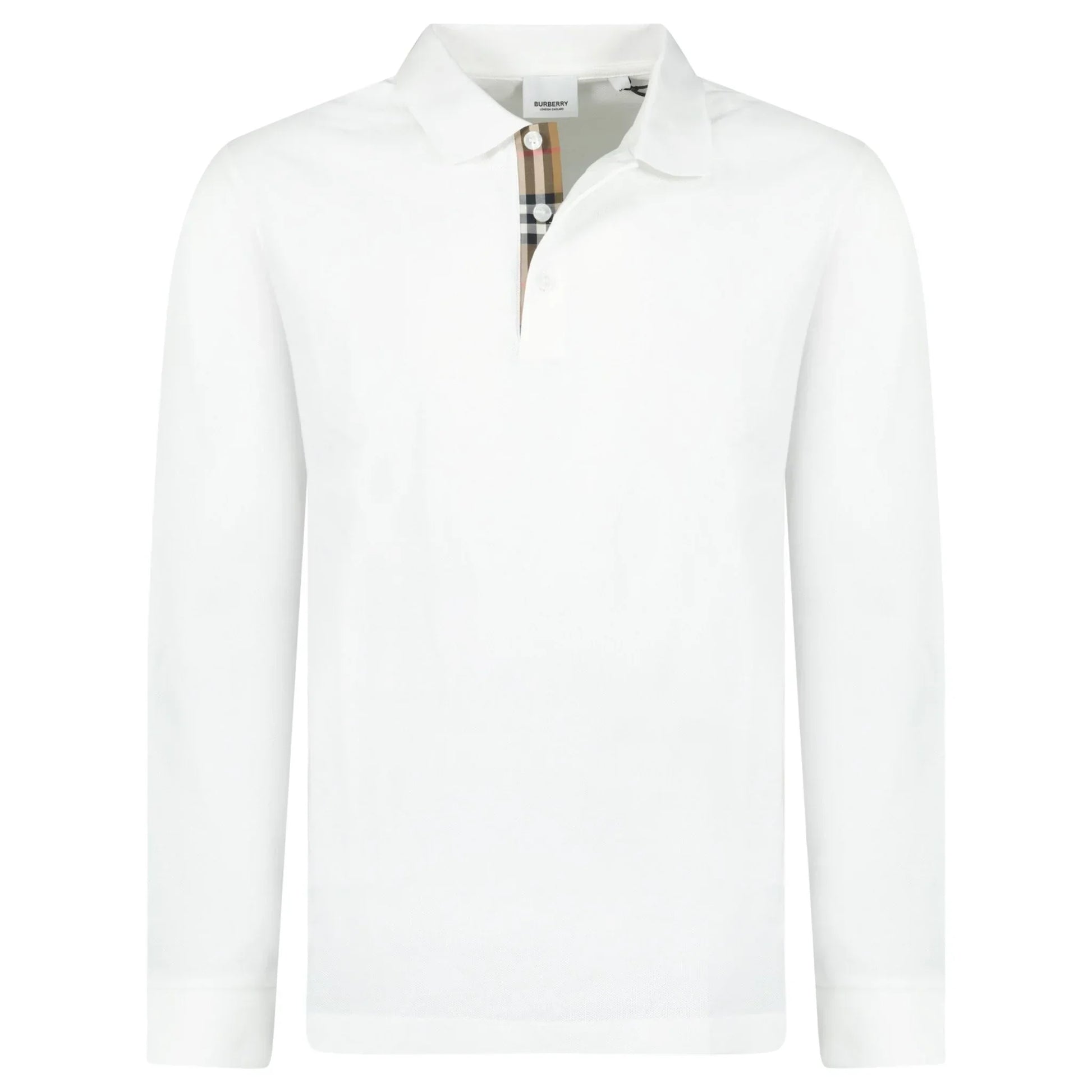 Burberry White Long Sleeved Poio Shirt