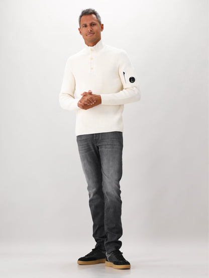 Cp Company Gebreide Trui Gebroken Wit Polo Collar