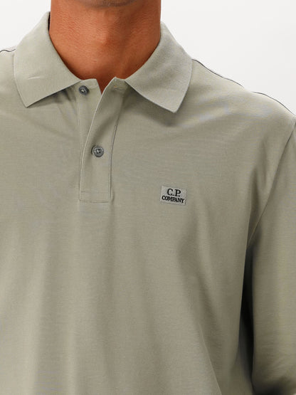 C.P. Company Longsleeve Polo Groen Stretch Piquet