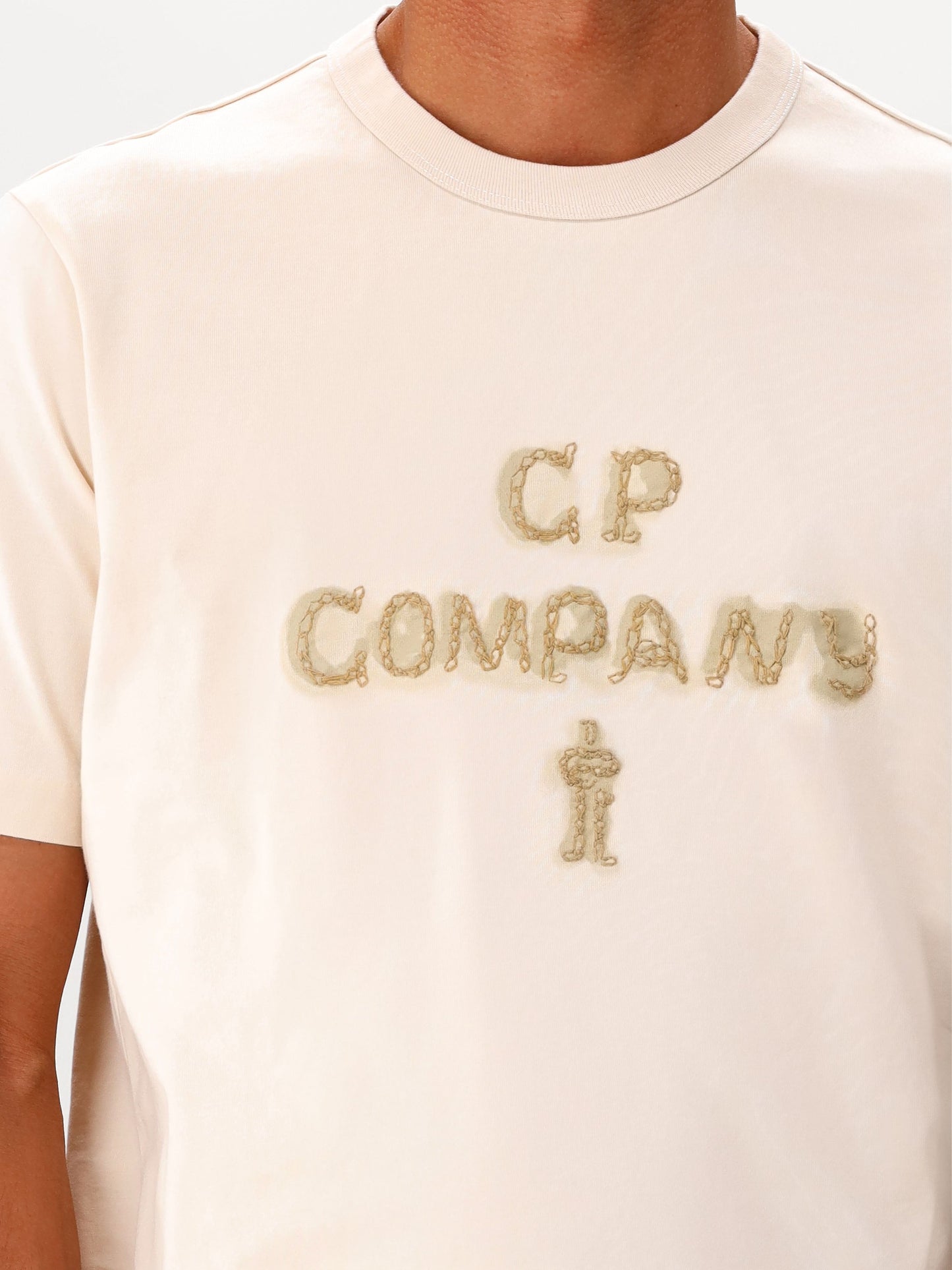 C.P. Company T-shirt Beige Mercerized Jersey 30/2 Twisted