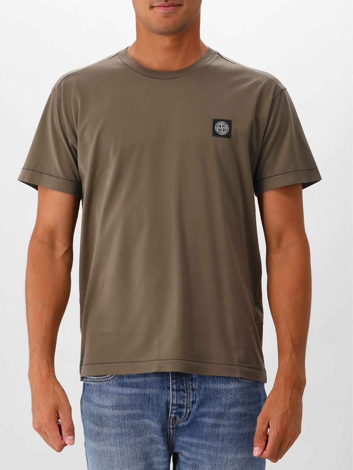 Stone Island T-shirt Groen Patch Logo